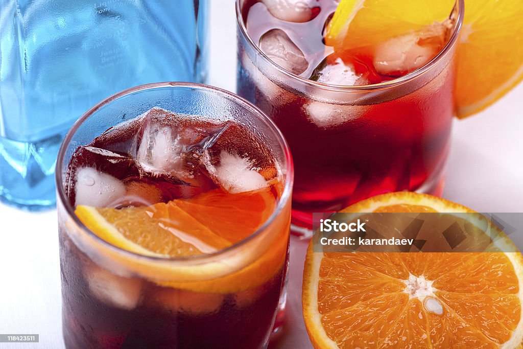 Americano and Negroni cocktail  Alcohol - Drink Stock Photo