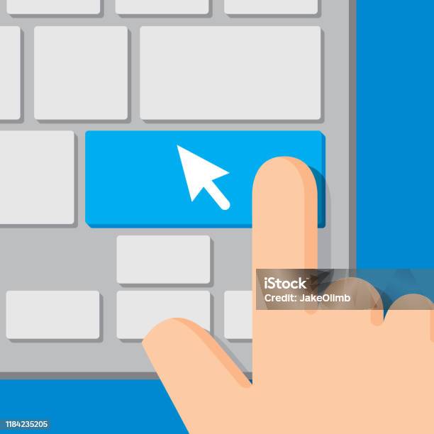 Cursor In Keyboard Keyboard Button Arrow Cursor Stock Illustration - Download Image Now ...