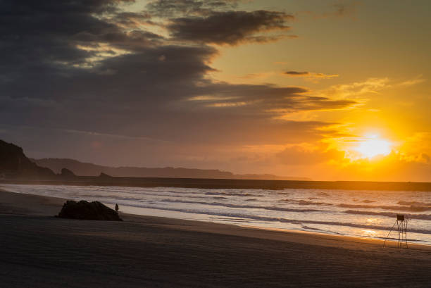 istock Sunset on Asturias beach. Clouds over the Cantabrian Sea 1184235431