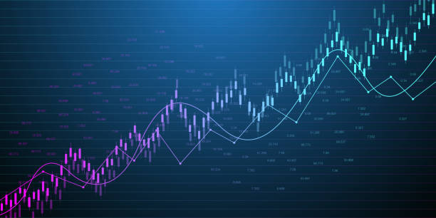 фондовый рынок или график торговли на рынке форекс в графической концепции для финансовых инвестиций или экономических тенденций бизнес-д - trading board illustrations stock illustrations