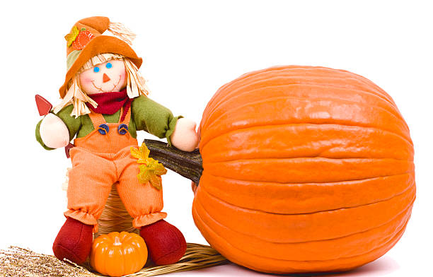 istock Halloween still life with scarecrow. 118424112