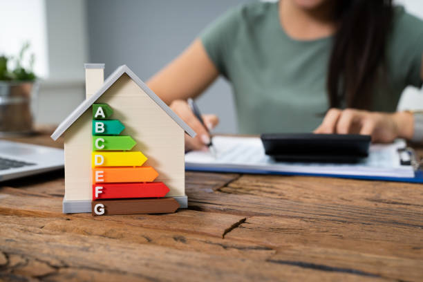 istock Woman Calculating Energy Efficient House 1184243145