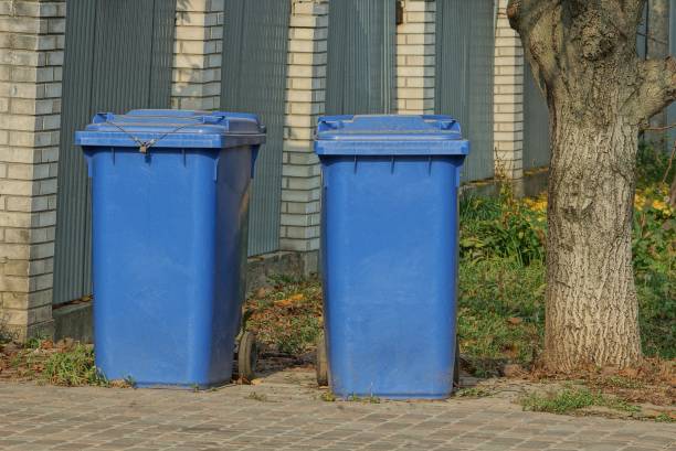 istock two blue plastic garbage cans on the street 1184245714