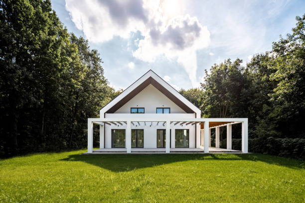istock Beautiful house with garden 1184245732