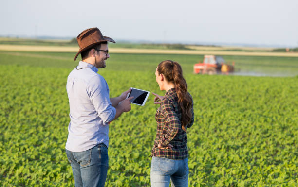 istock Two farmers in field 1184246841
