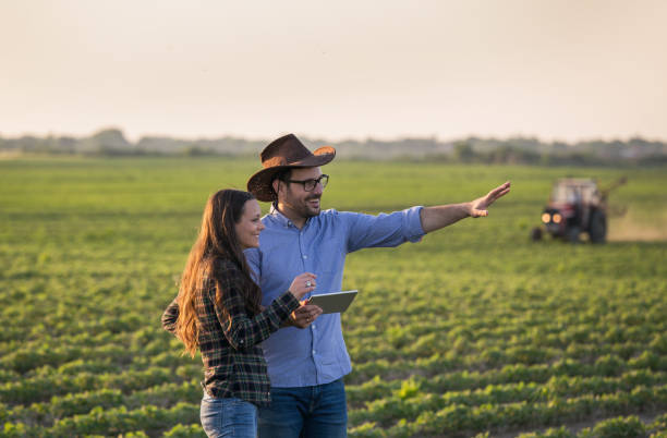Two farmers in field