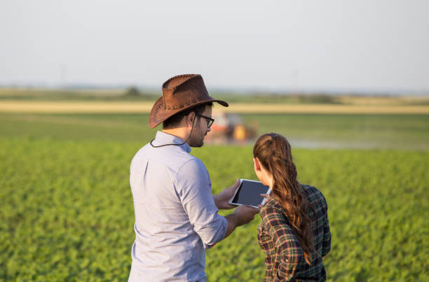 istock Two farmers in field 1184246960