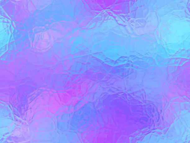 Photo of Colorful Ice Frosted Glass Stained Holographic Foil Background Shiny Blue Purple Ultra Violet Lilac Pattern Crystal Abstract Pretty Texture Seamless