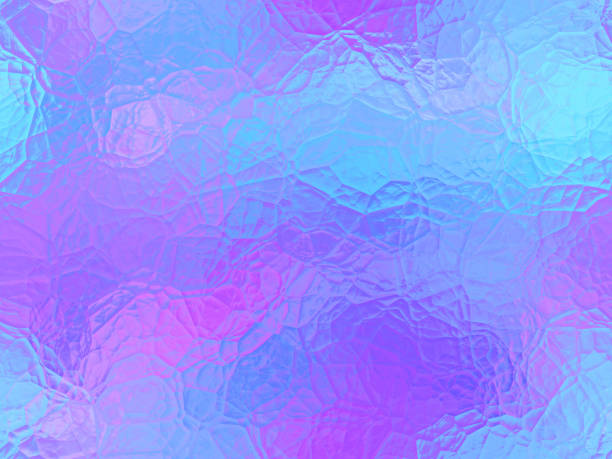 colorful ice frosted glass stained holographic foil background shiny blue purple ultra violet lilac pattern crystal abstract pretty texture seamless - frosted glass window frost ice imagens e fotografias de stock