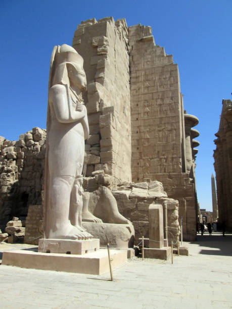 Tourists at the Karnak Luxor Temple Egypt Africa during a visit on September 30, 2019The great sanctuary of Ammon, for more than two millennia, the pharaohs embellished the main center of worship of Egypt, dedicated to Ammon, the great god of the new empire.