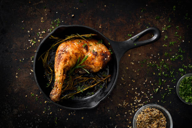 istock Chiken leg in a skillet 1184266132