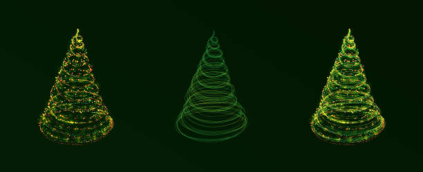 illustrazioni stock, clip art, cartoni animati e icone di tendenza di magia natalizia - christmas backgrounds swirl green