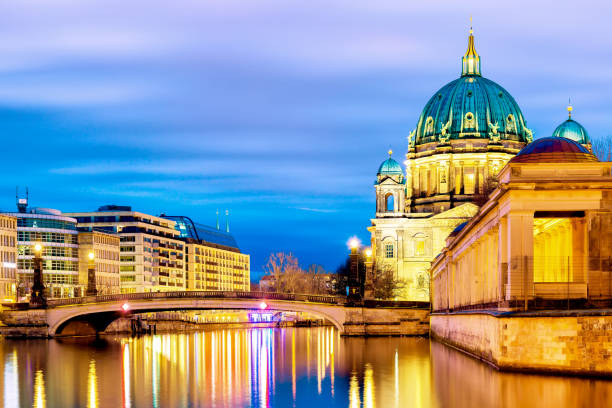 istock Berlin cathedral Berliner Dom in the evening twilight sunset with Spree river and reflections. Berlin, Germany. 1184271839