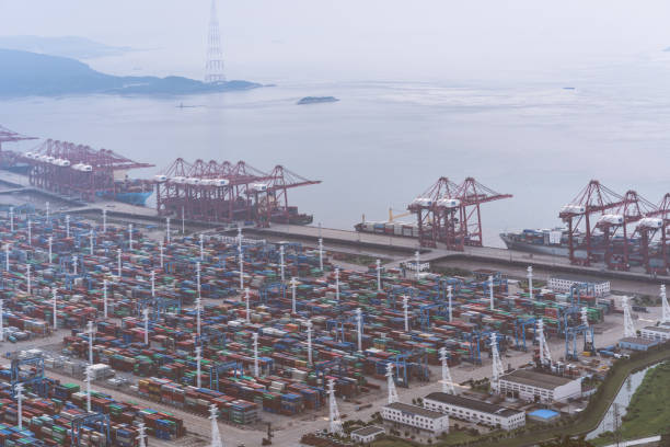 istock Large port ship in Asia 1184277786