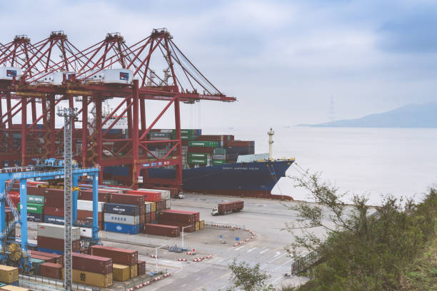 istock Large port ship in Asia 1184277938