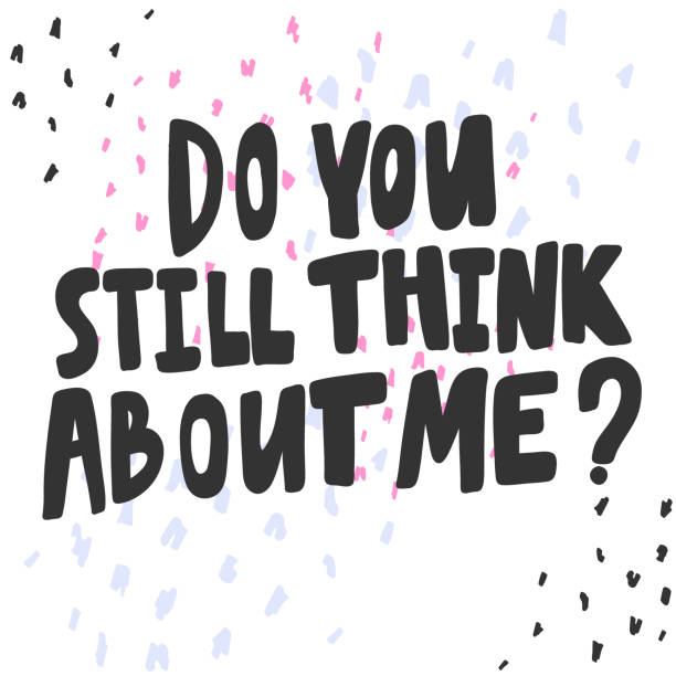 istock Do you still think about me. Sticker for social media content. Vector hand drawn illustration design. 1184280248