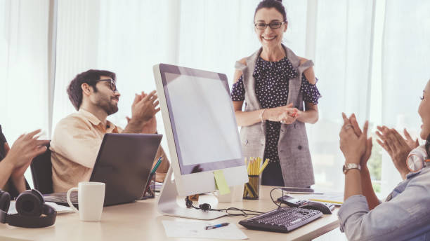 istock Senior leader giving advice speech to team members 1184281324