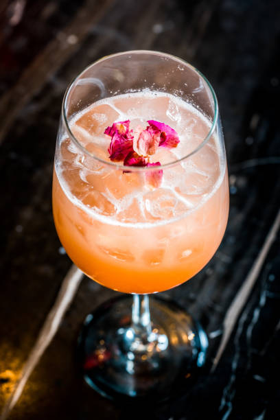 istock Closeup Glass with Alcohol in Cocktail Bar 1184283814