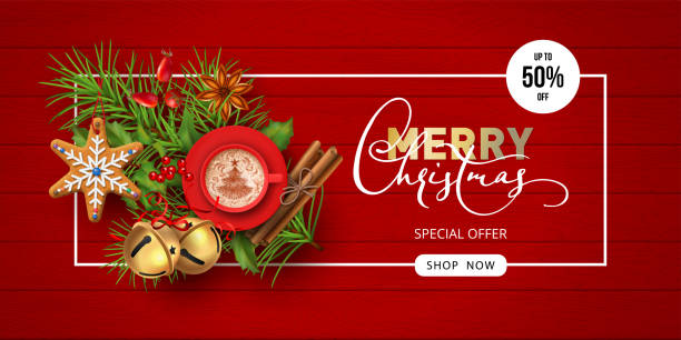 weihnachten verkauf banner - sale holiday christmas ornament red stock-grafiken, -clipart, -cartoons und -symbole