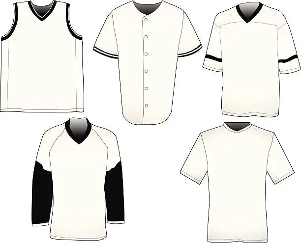 Vector illustration of Sport jerseys templates