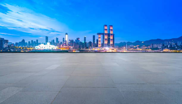 istock Road square and urban skyline architectural landscape 1184293645