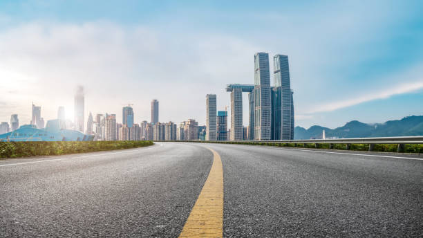 istock Road square and urban skyline architectural landscape 1184294578