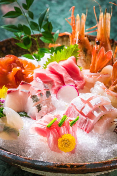 istock Closed up Sashimi Set include Salmon, Hamachi, Toro and Squid 1184295714