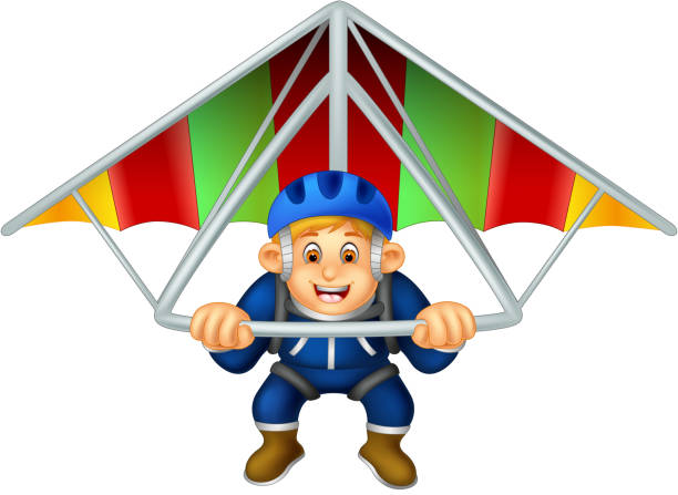 Cool Hang Gliding Player Boy In Blue Suit Cartoon Stock Illustration -  Download Image Now - Hang-gliding, Adult, Adults Only - iStock