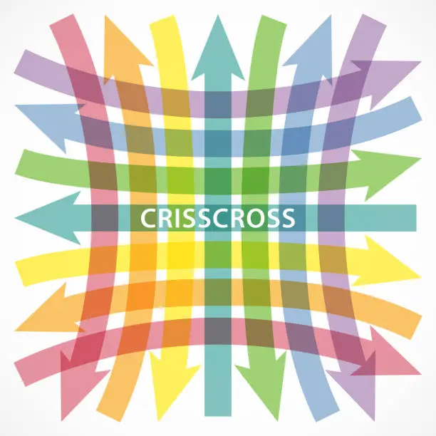 Vector illustration of Complexity Criss Cross Arrows