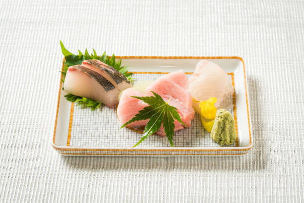 Close up of delicious sashimi on a plate Asia, Japan, Saba Rock, Appetizer, Arranging opah stock pictures, royalty-free photos & images