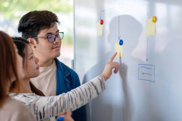 istock business people looking and discussing ideas over whiteboard in office 1184296236