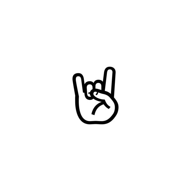 Horn Sign Gesture. Sign of The Horns Vector Emoji Icon Horn Sign Gesture. Sign of The Horns Vector Emoji Icon hunting horn stock illustrations