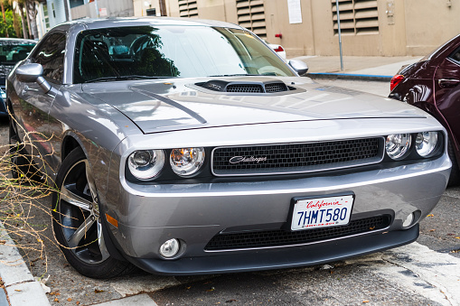 Oct 16, 2019 San Francisco / CA / USA - Frontal view of Dodge Challenger Shaker vehicle