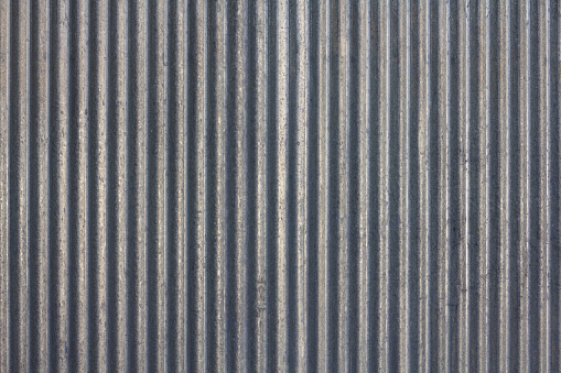 Zinc background. close up to pattern texture vertical zinc sheet. Zinc vintage background view.