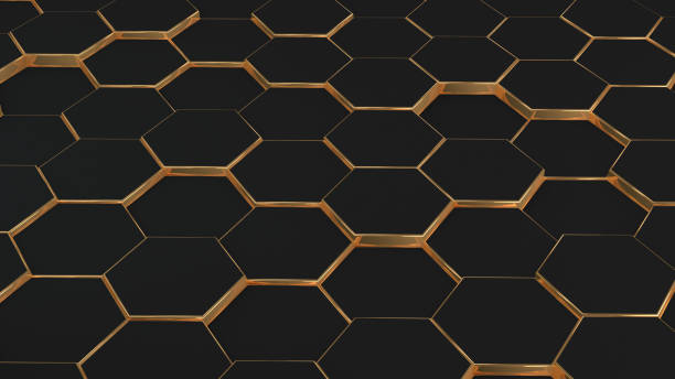 istock Hexagon, Honeycomb Abstract 3D Background, Christmas Colors 1184313912