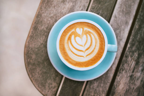 istock Fresh flavored coffee art on wooden background. 1184318293