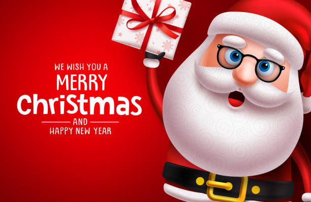 istock Christmas santa claus character vector banner template. Merry christmas greeting text with santa claus 3d realistic character. 1184326717