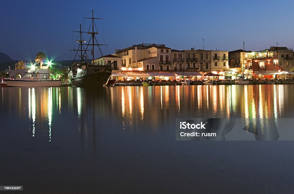 Rethymnon velho porto, Grécia - Foto de stock de Antigo royalty-free