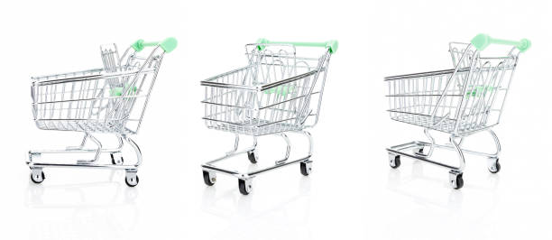istock Empty shopping cart set, isolated on white background 1184328861