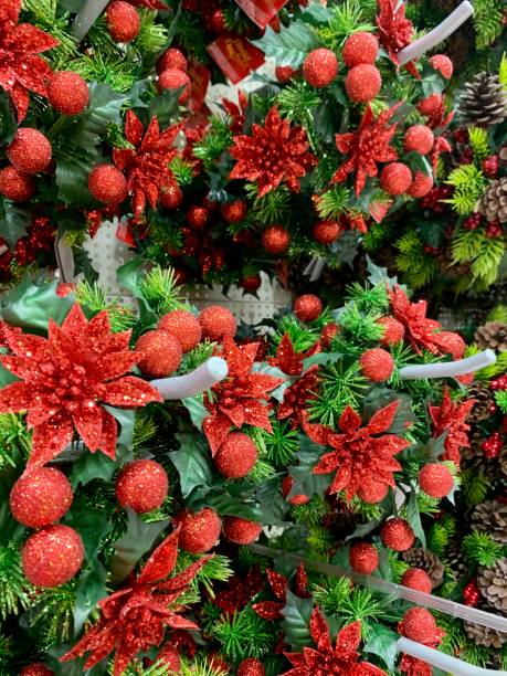 istock Christmas decoration wreath with cones and fir tree branches 1184329797