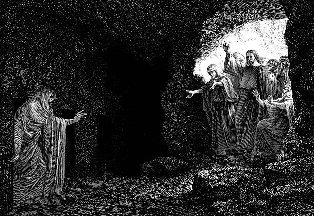 Lazare soulevé de la mort avant Jésus-Christ - Illustration vectorielle
