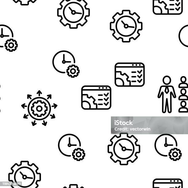 Pattern Management Image Management Vector Seamless Pattern Stock Illustration - Download Image ...