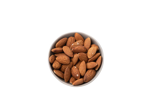 istock Almond on isolated white background 1184341889