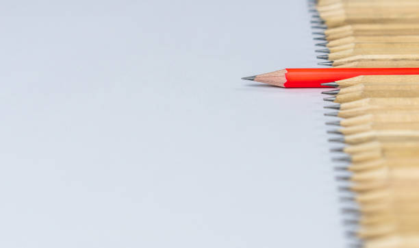 istock Different pencil standout show leadership concept. 1184345396