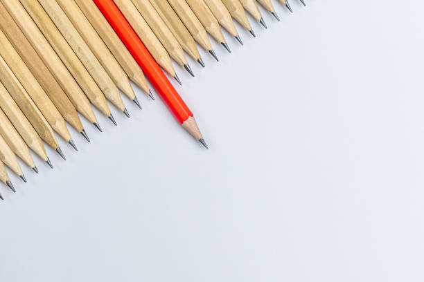 istock Different pencil standout show leadership concept. 1184345500