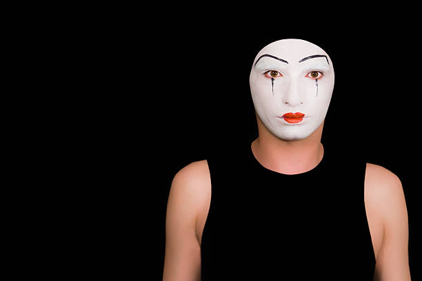 istock Portrait of  mime on a black background 118434743