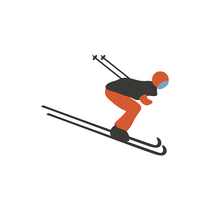 Cartoon Person Skiing