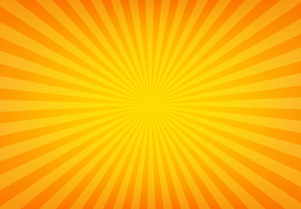 istock Sunbeam abstract background. Symmetrical radial yellow and orange sun rays. Ornamental manga pattern. Summer poster. Flat style line texture. Vector illustration 1184348839
