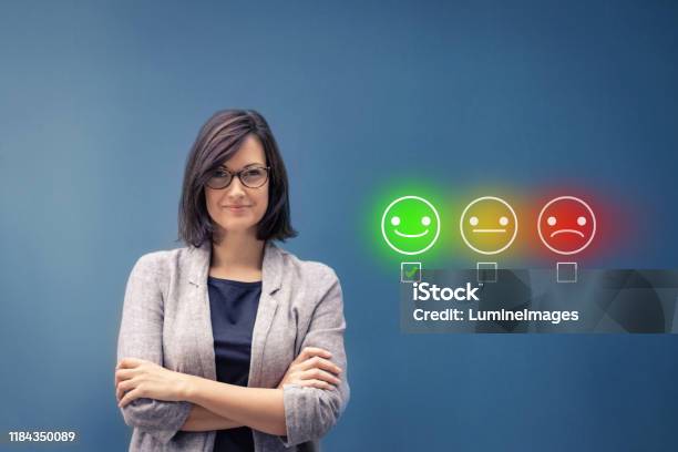 Employee Evaluation Stock Photo - Download Image Now - Questionnaire, Employee, Anthropomorphic Smiley Face