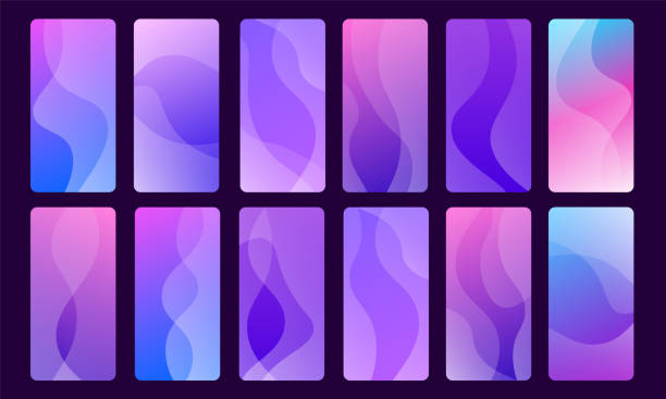 istock Set of 12 trendy abstract backgrounds for mobile 1184350530